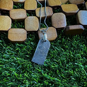<b>Custom</b> Handmade Damascus Steel <b>Dog</b> <b>Tag</b> Pendant Antique Silver Plated Classic Unisex Customizable Jewelry - Product Image 3