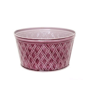 กระถางต้นไม้ชุบสังกะสีแบบยั่งยืนพร้อมกระถางดอกไม้ลายนูนประดับเพชรเคลือบสำหรับตกแต่งในร่มกลางแจ้งหม้อโลหะที่ทนทาน - Product Image 5