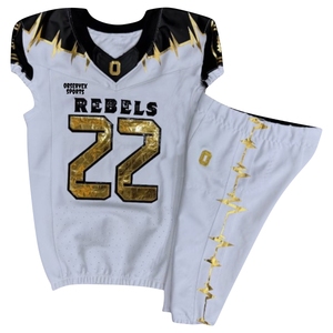 Conjuntos de uniformes de camisetas de fútbol americano de sarga de aparejos personalizados de alta calidad, ropa deportiva transpirable OEM - Product Image 2