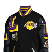 Blouson Bomber Homme Respirant OEM Broderie Chenille Manches en Cuir Personnalisé Tendance Américain Équipe Basketball Fourrure d'Agneau