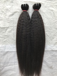 Extensions de cheveux humains vierges indiens, 28 pouces, lisses et crépus, double trame, pour femmes, noires, prix de gros - Product Image 3