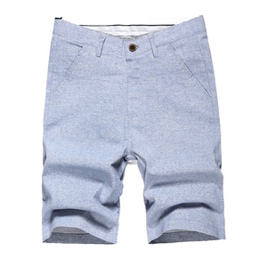 Pantalones cortos informales finos de lino para hombre, Bermudas cortas a la moda para playa, pantalones de chándal transpirables, color gris, para verano - Product Image 1