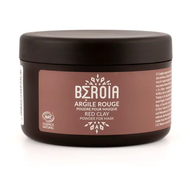 Máscara de cabelo e rosto em pó com argila vermelha, 150g, tratamento de radiação natural para todos os tipos de pele, origem 100% natural