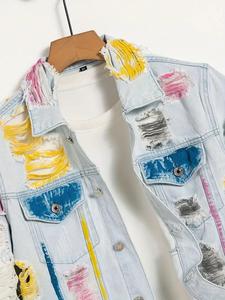 Chaqueta Vaquera de Manga Larga para Hombre, Estilo Nuevo, Informal, Urbana, de Invierno, de Secado Rápido, al por Mayor - Product Image 4