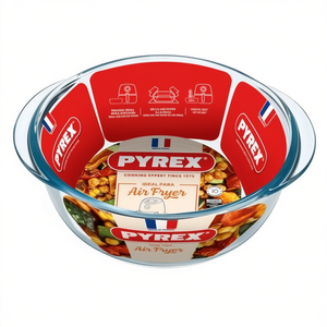 Plat à four en verre borosilicate transparent (20x7cm) pour friteuse à air 207B100 7648 pour modèle Pyrex - Product Image 2