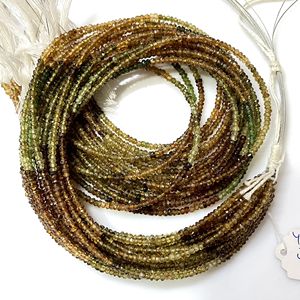 Precio de fábrica, cuentas de gasolina Natural con forma de Rondelle facetadas de turmalina múltiple para la fabricación de joyas - Product Image 1