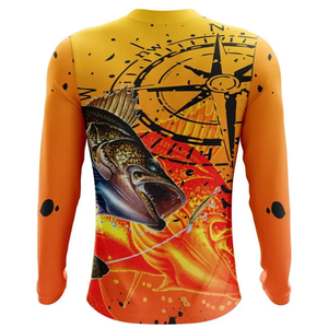 Camisa de Pesca de Secado Rápido, Impermeable y Transpirable, con Capucha, Sublimación Personalizada, Absorbe la Humedad, Protección Solar, Venta al por Mayor de Fábrica OEM - Product Image 2