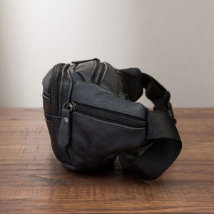 Sac banane en cuir pour homme, décontracté, tendance, pour voyage, sac de poitrine, bandoulière, étui pour téléphone, pochette au Pakistan - Product Image 2