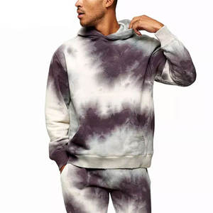 Mens <b>Tie</b>-<b>Dye</b> Custom Logo Pullover <b>Hoodie</b> and Matching Jogger Sweatpants Tracksuit OEM ODM Wholesale Apparel - Product Image 6