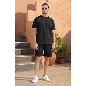 Men's Casual Comfortable Relaxed <b>Fit</b> <b>T</b>-<b>Shirt</b> Set with Cargo Shorts Great for Summer Sports Chill Days Daily Wear Breathable - Product Image 2