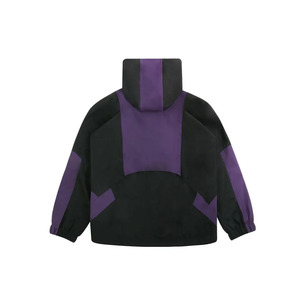 Veste coupe-vent d'extérieur respirante à fermeture éclair et à col montant pour hommes, à poches multiples, en toile, avec patchwork en 3D - Product Image 2