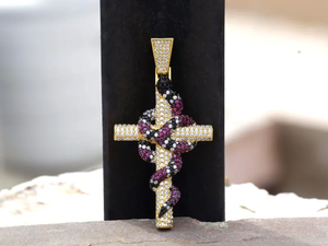 Fully Icedown VVS Moissanite Diamond <b>snake</b> pendant Hip Hop Style Party D color Luxury gold plated Pendant Fine <b>jewelry</b> - Product Image 2