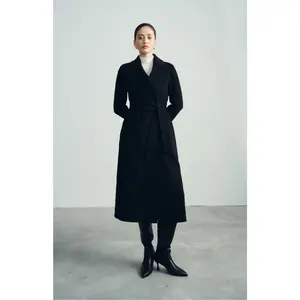 Top Quality Long Hand-stitched Women's Coats With Belt GAIA LONG COAT Fabric 70% Wool 30% Alpaca Custom Logo WHITEANT Vietnam