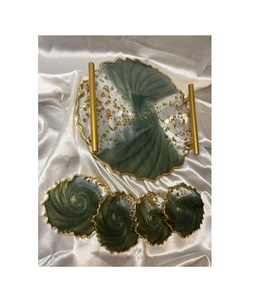 Bandejas decorativas de resina para una elegante decoración del hogar, soluciones de servicio adecuadas para la mesa de comedor moderna - Product Image 1