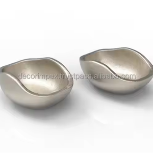 Cuenco de lujo con soporte de hojas de aluminio, mesa de salón de fundición de aluminio, cuenco decorativo de lujo para servir - Product Image 1