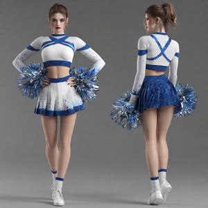 Tenues de cheerleading pour filles, jeunes et professionnelles |   Tissu athlétique à séchage rapide 100% polyester avec logo personnalisé imprimé - Product Image 1