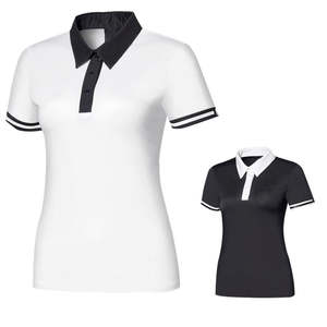 Nouveau 2025 Polo femmes à manches courtes Polo en fibre organique Mujer décontracté été hauts t-shirts dames solide - Product Image 1