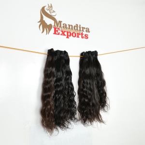 Paquetes de cabello virgen barato crudo alineado con cutícula 100% al por mayor Proveedor de cabello humano ondulado rizado negro Cabello humano indio sin procesar - Product Image 2
