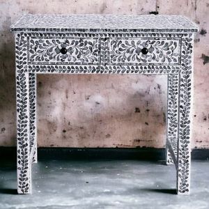 MUEBLES CON INCRUSTACIONES DE HUESO Diseño moderno Gabinete de hueso real con 7 cajones para sala de estar Cabina con incrustaciones de hueso REALIDAD HECHO A MANO - Product Image 4