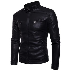 Leather <b>Men</b> Coats Solid Long Sleeve Zipper <b>Smart</b> <b>Casual</b> Loose Pockets Solid Winter - Product Image 6