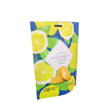 Sachet d'emballage alimentaire imprimé sur mesure, sachet en plastique refermable avec fermeture éclair pour bonbons, snacks et biscuits, pochette verticale