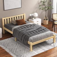 Cadre de lit simple/double en bois massif avec tête de lit-Cadre de lit plateforme en bois pour adultes, enfants