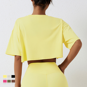 Camiseta de manga corta holgada para mujer, cómoda, de secado rápido, suave, de gran tamaño, para yoga - Product Image 6