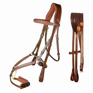 Manaal Enterprises Bride de cheval en cuir de haute qualité, bride en cuir véritable avec bride de cheval rembourrée souple - Product Image 5
