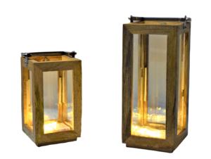 Couleur personnalisée Cadre en bois Lanterne suspendue Forme hexagonale Verre/Acier inoxydable Top Maison Décoration de Noël Zn Création - Product Image 3