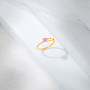 แหวนทองชุบ 18K แบบวินเทจประดับเพชรซิคอนสำหรับเด็ก - Product Image 1
