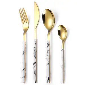Premium Stainless Steel cutlery Mirror Polished Cutlery Utensil Set Durable Home Kitchen Eating Tableware Set
