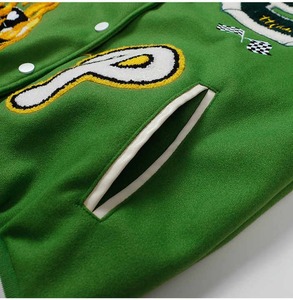 Chaqueta de béisbol para hombre con manga de cuero y logotipo bordado M - Product Image 6