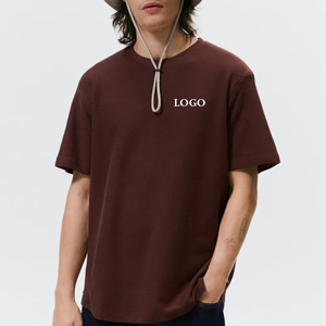 Camiseta de algodón 100% de alta calidad para hombre, cuello de manga corta, transpirable y holgado, estampado con diseño liso - Product Image 5