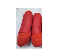 Bottes de protection pour chevaux de qualité supérieure en tissu polyester rouge imperméable et respirant, durables et confortables, assorties pour chevaux