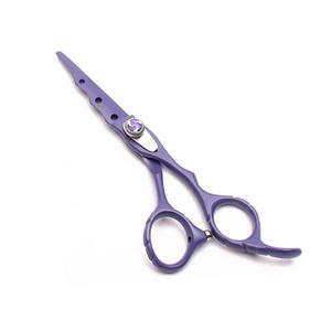 กรรไกรตัดผมสำหรับช่างตัดผมเกรดใช้ในการผ่าตัดทำจากกระดาษสีม่วงกรรไกรสำหรับช่างตัดผมพร้อมที่วางนิ้ว - Product Image 2