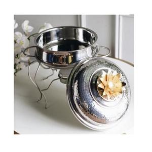 Réchaud alimentaire en fer et acier inoxydable fait à la main noir et argent couleur Buffet chauffe-plats à prix abordable - Product Image 3