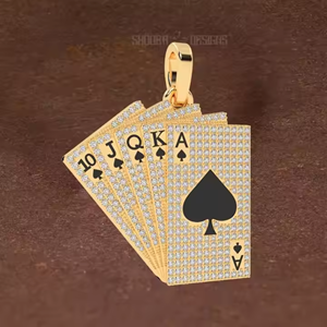 Pendentif Hip Hop en or massif 14K, taille ronde, cultivé en laboratoire, pendentif à breloque porte-bonheur Hip Hop, bijoux pour hommes - Product Image 4