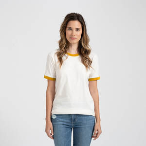 Tultex 100% algodón Ringer Tee Fine Jersey Ringer Camiseta con cuello y mangas de encuadernación de costilla en contraste para hombre - Product Image 3