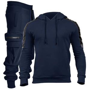 Survêtements pour hommes en coton et polyester Survêtements personnalisés Marque privée Ensembles de jogging vierge Pantalon de survêtement et sweat à capuche pour hommes Ensemble 2 pièces unisexe - Product Image 1