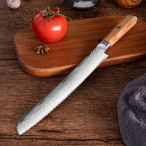 Cuchillo de Chef para Pan, Hecho a Mano, de Acero de Damasco de Alta Calidad, PRESTIGE BLADES, Acabado Cepillado, Ambidiestro, Apto para Lavavajillas - Product Image 2