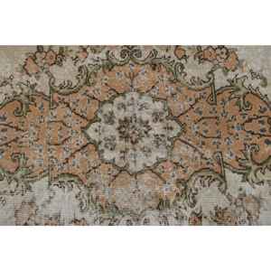 Tapis turc vintage 4,9x7,4 pi (150x226 cm), tapis en laine abstrait marron - Product Image 4