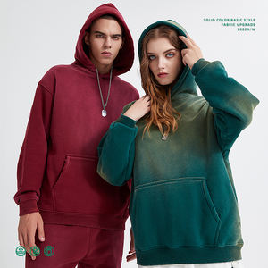 Nouveaux sweats à capuche en coton lavé délavé multicolores pour l'automne et l'hiver, tendance homme et femme, haut en pur coton, logo personnalisé - Product Image 3