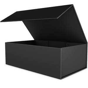 Boîte cadeau noire avec couvercle à fermeture magnétique 10" X 6" X 3" Boîte cadeau pour cadeaux, luxe pour emballage cadeau, boîte cadeau pour demoiselles d'honneur - Product Image 1