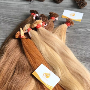 Extrémités plates en kératine italienne avec 100% extensions de cheveux Remy vietnamiens bruts cheveux frontaux pré-collés de couleur claire style vague - Product Image 1