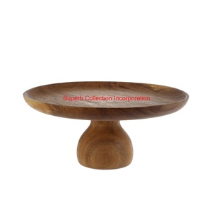 Soporte de tarta de madera de calidad de lujo plato de exhibición de Pedestal de madera de mango hecho a mano para bodas y fiestas de cumpleaños precio bajo - Product Image 1