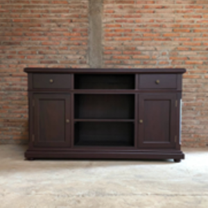 Mueble de Almacenamiento Bajo de Madera de Caoba de la Mejor Calidad, con 4 Cajones y 3 Estantes, Aparador para el Hogar, Oficina o Sala de Estar - Product Image 2