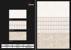 Carreaux muraux en céramique 300x600mm très demandés pour salle de bain et cuisine, finition brillante ou mate, surface sculptée effet sucre, design mural intérieur luxueux. - Product Image 3