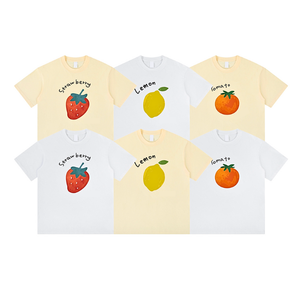 เสื้อยืดพิมพ์ลายผลไม้เสื้อยืดคอกลมแขนสั้นผ้าฝ้ายเนื้อนุ่มแฟชั่นลำลองสไตล์ฤดูร้อนขายส่ง - Product Image 1
