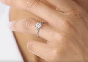 10k Yellow Gold, Rose Gold & <b>White</b> Gold Round Brilliant Cut Lab Grown Diamond Wedding Ring Round Cut Diamond Engagement Ring - Product Image 3