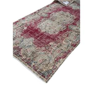 Tapis en laine noué à la main de grande taille, style vintage, motif médaillon classique Pae-2915, rouge-orange, rectangulaire, pour couloir, recyclé, pour la maison - Product Image 2